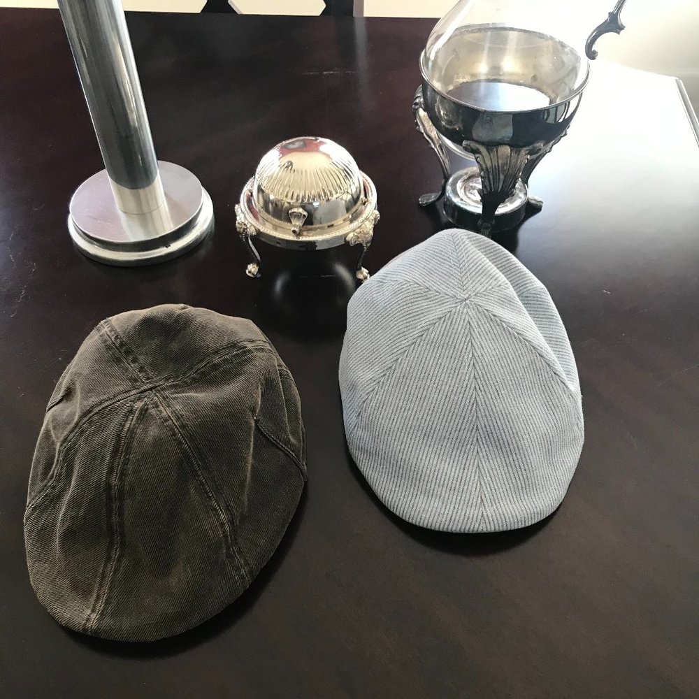 Newsboy Hats (2) - Brown and Light Blue Bundle